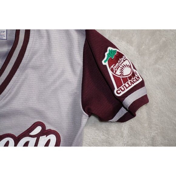 Culiacán Baseball Jersey by New Play – Youth Size 8 – Maroon & Gray Gradient - Picture 5 of 9